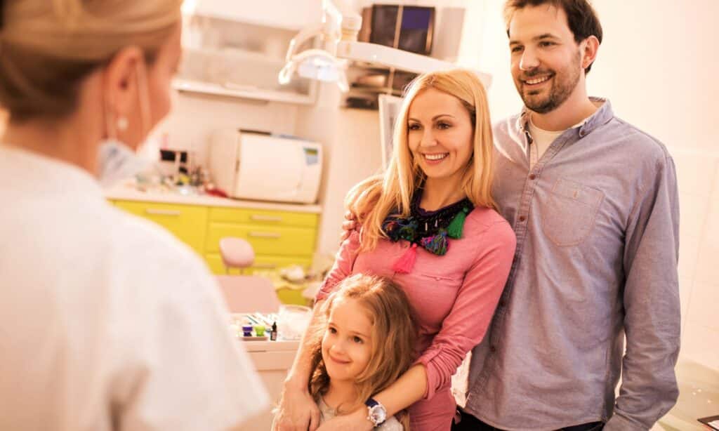 family greeting dentist